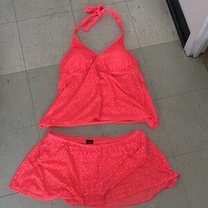 NWOT 2X CATALINA CROCHET TANKINI NEON 18/20